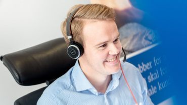 Mathias Havneraas med headset